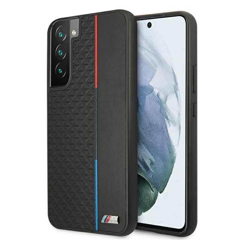 BMW BMHCS22MTRTBK kietas dėklas Samsung Galaxy S22+, M Collection Triangles, juodas