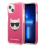 Karl Lagerfeld KLHCP13STPECPI kietas dėklas Apple iPhone 13 mini 5,4″, Choupette Head, fuksijos spalvos