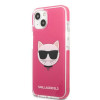 Karl Lagerfeld KLHCP13STPECPI kietas dėklas Apple iPhone 13 mini 5,4″, Choupette Head, fuksijos spalvos