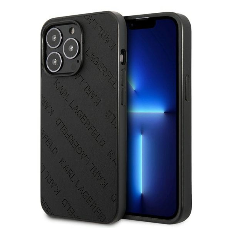 Karl Lagerfeld KLHCP13LPTLK kietas dėklas Apple iPhone 13 Pro, Perforated Allover, juodas