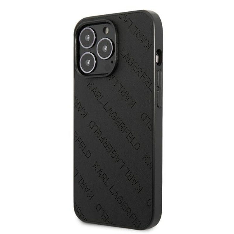 Karl Lagerfeld KLHCP13LPTLK kietas dėklas Apple iPhone 13 Pro, Perforated Allover, juodas