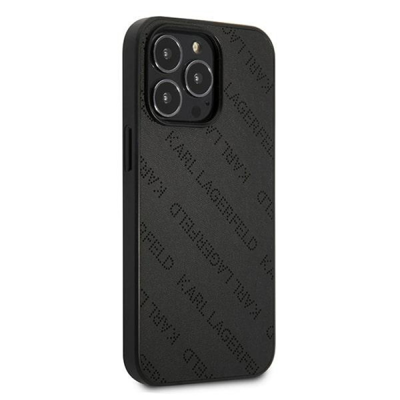 Karl Lagerfeld KLHCP13LPTLK kietas dėklas Apple iPhone 13 Pro, Perforated Allover, juodas