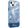 Guess GUHCP14MHGPLHB kietas dėklas Apple iPhone 14 Plus / 15 Plus, Porcelain Collection, mėlynas