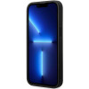 BMW BMHCP14X22RBDK Leather Blue Dots kietas dėklas skirtas iPhone 14 Pro Max 6,7", juodas