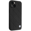 BMW BMHCP14S22RQDK Leather Quilted kietas dėklas skirtas iPhone 14 6,1", juodas