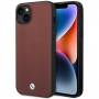 BMW BMHCP14S22RFGR Leather Diamond Pattern kietas dėklas skirtas iPhone 14 6,1", bordo