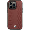 BMW BMHCP14X22RFGR Leather Diamond Pattern kietas dėklas skirtas iPhone 14 Pro Max 6,7", bordo