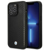 BMW BMHCP14L22RFGK Leather Diamond Pattern kietas dėklas skirtas iPhone 14 Pro 6,1", juodas