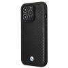 BMW BMHCP14L22RFGK Leather Diamond Pattern kietas dėklas skirtas iPhone 14 Pro 6,1", juodas