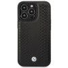 BMW BMHCP14L22RFGK Leather Diamond Pattern kietas dėklas skirtas iPhone 14 Pro 6,1", juodas
