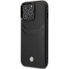 BMW BMHCP14L22RSEPK dėklas, skirtas iPhone 14 Pro, juodas, Leather Card Slot