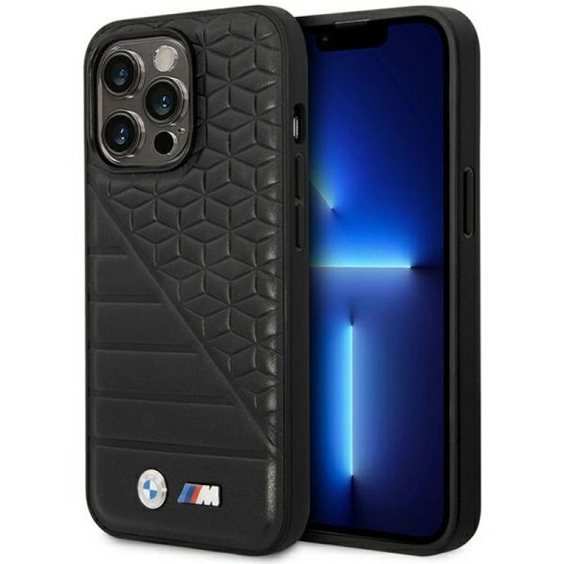 BMW BMHCP14L22PMGK dėklas, skirtas iPhone 14 Pro, juodas, Bi Pattern