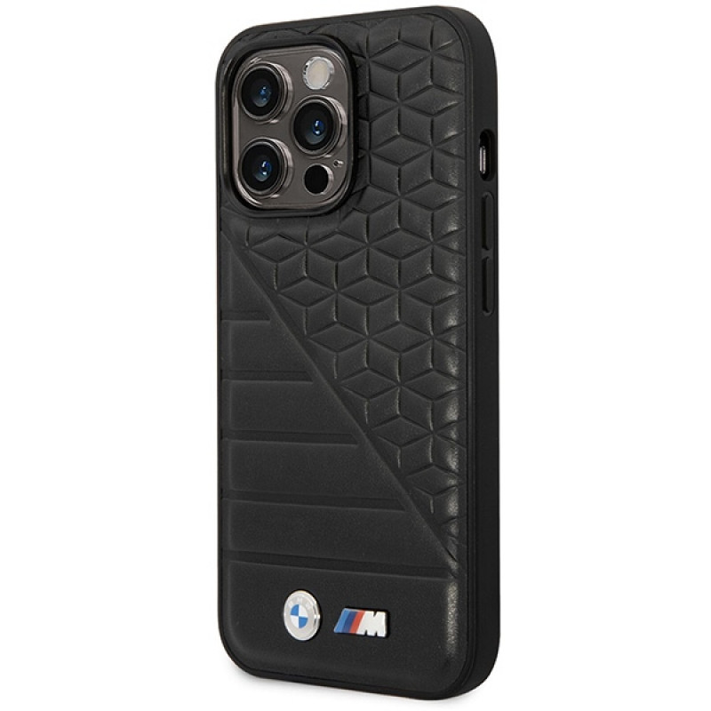 BMW BMHCP14L22PMGK dėklas, skirtas iPhone 14 Pro, juodas, Bi Pattern