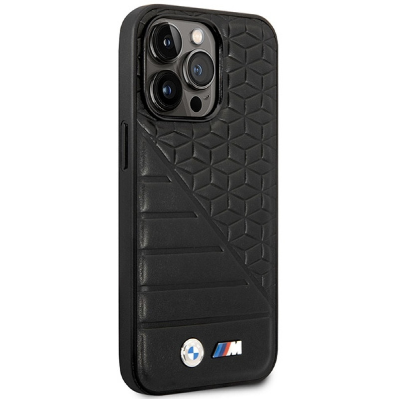 BMW BMHCP14L22PMGK dėklas, skirtas iPhone 14 Pro, juodas, Bi Pattern