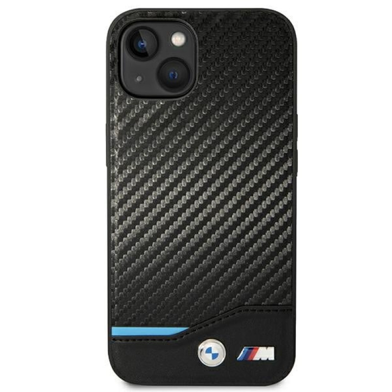 BMW BMHCP14M22NBCK dėklas, skirtas iPhone 14 Plus, juodas, Leather Carbon