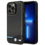 BMW BMHCP14L22NBCK dėklas, skirtas iPhone 14 Pro, juodas, Leather Carbon