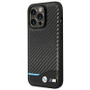 BMW BMHCP14L22NBCK dėklas, skirtas iPhone 14 Pro, juodas, Leather Carbon