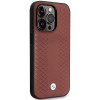 BMW BMHMP14X22RFGR Leather Diamond Pattern MagSafe dėklas telefonui Apple iPhone 14 Pro Max 6,7″, bordo