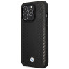 BMW BMHMP14L22RFGK Leather Diamond Pattern MagSafe dėklas telefonui Apple iPhone 14 Pro 6,1″, juodas