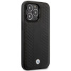 BMW BMHMP14L22RFGK Leather Diamond Pattern MagSafe dėklas telefonui Apple iPhone 14 Pro 6,1″, juodas