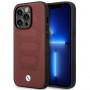 BMW BMHMP14L22RPSR Leather Seats Pattern MagSafe dėklas telefonui Apple iPhone 14 Pro 6,1″, bordo
