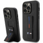 BMW BMHCP14L22GSLK Grip Stand Hot Stamp kietas dėklas, skirtas Apple iPhone 14 Pro, juodas