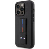 BMW BMHCP14L22GSLK Grip Stand Hot Stamp kietas dėklas, skirtas Apple iPhone 14 Pro, juodas