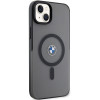 BMW BMHMP14MDSLK Signature MagSafe kietas dėklas, skirtas Apple iPhone 14 Plus / 15 Plus, juodas