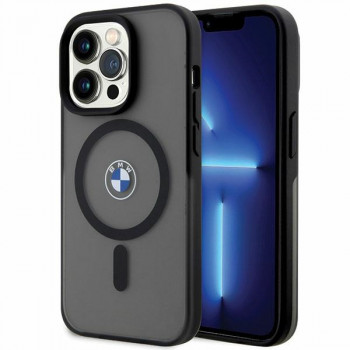 BMW BMHMP14LDSLK Signature MagSafe kietas dėklas, skirtas Apple iPhone 14 Pro, juodas