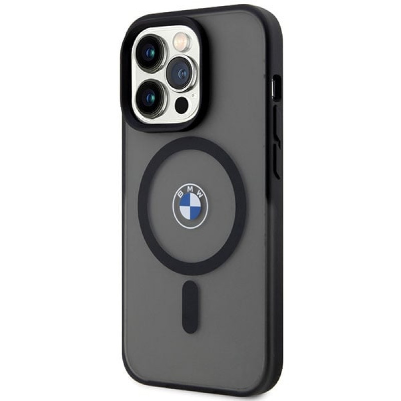 BMW BMHMP14LDSLK Signature MagSafe kietas dėklas, skirtas Apple iPhone 14 Pro, juodas