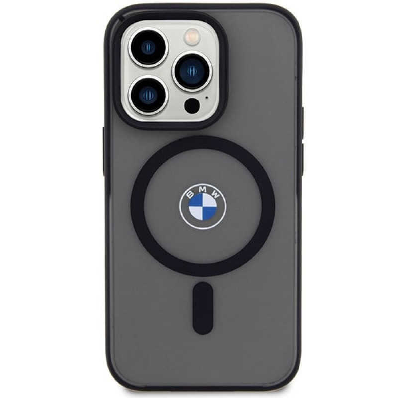BMW BMHMP14LDSLK Signature MagSafe kietas dėklas, skirtas Apple iPhone 14 Pro, juodas
