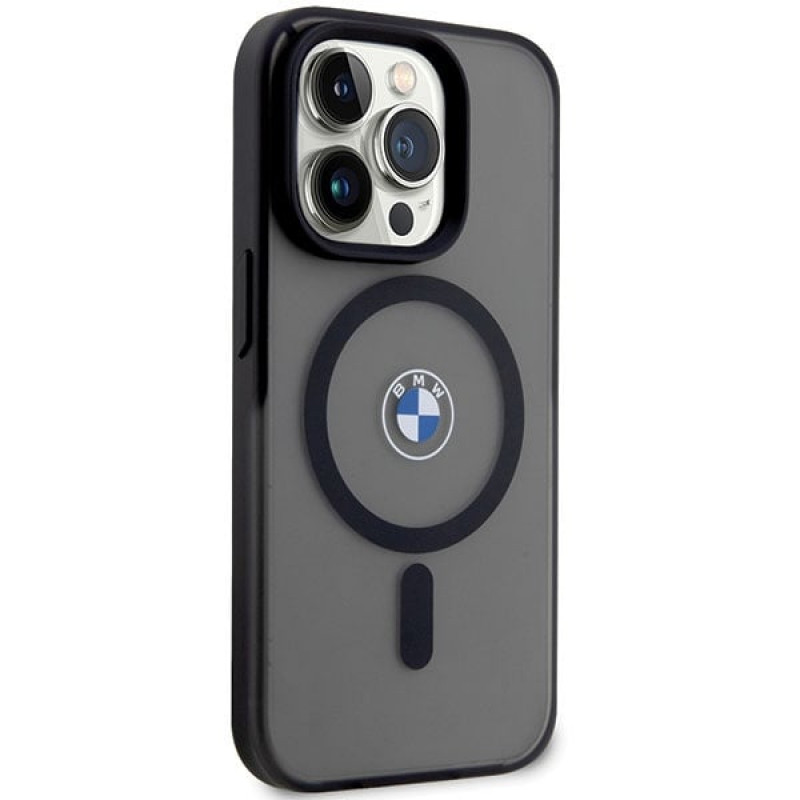 BMW BMHMP14LDSLK Signature MagSafe kietas dėklas, skirtas Apple iPhone 14 Pro, juodas