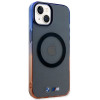 BMW BMHMP14MHTGE Gradient Bumper MagSafe kietas dėklas, skirtas Apple iPhone 14 Plus / 15 Plus, pilkas