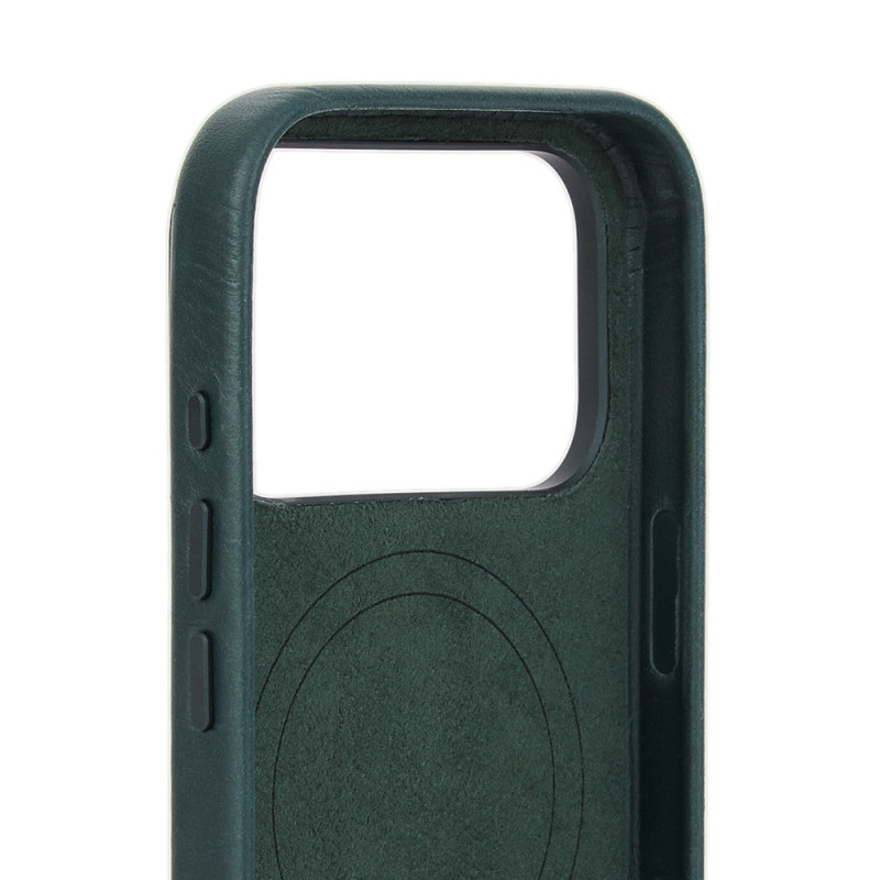 Mujjo Troubadour odinis dėklas Apple iPhone 18 Pro / 17 Pro, MagSafe, obsidiano žalias
