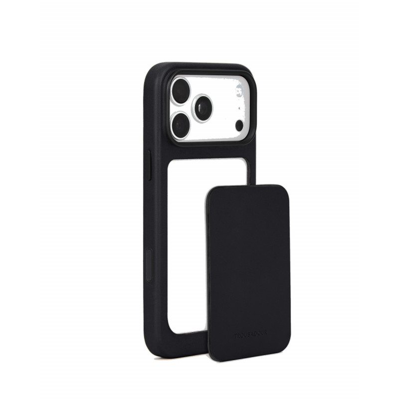 Mujjo Troubadour Modular Leather Case odinis dėklas Apple iPhone 18 Pro Max / 17 Pro Max, MagSafe, juodas