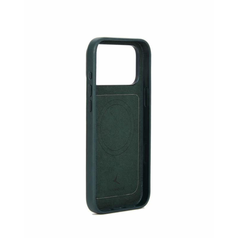 Mujjo Troubadour Modular Leather Case odinis dėklas Apple iPhone 18 Pro Max / 17 Pro Max, MagSafe, obsidiano žalias
