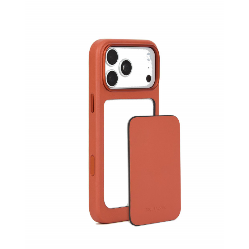 Mujjo Troubadour Modular Leather Case odinis dėklas Apple iPhone 18 Pro Max / 17 Pro Max, MagSafe, terakotos spalvos