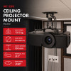 Maclean MC-200 B lubinis projektoriaus laikiklis, 54–320 mm, iki 13,5 kg, juodas
