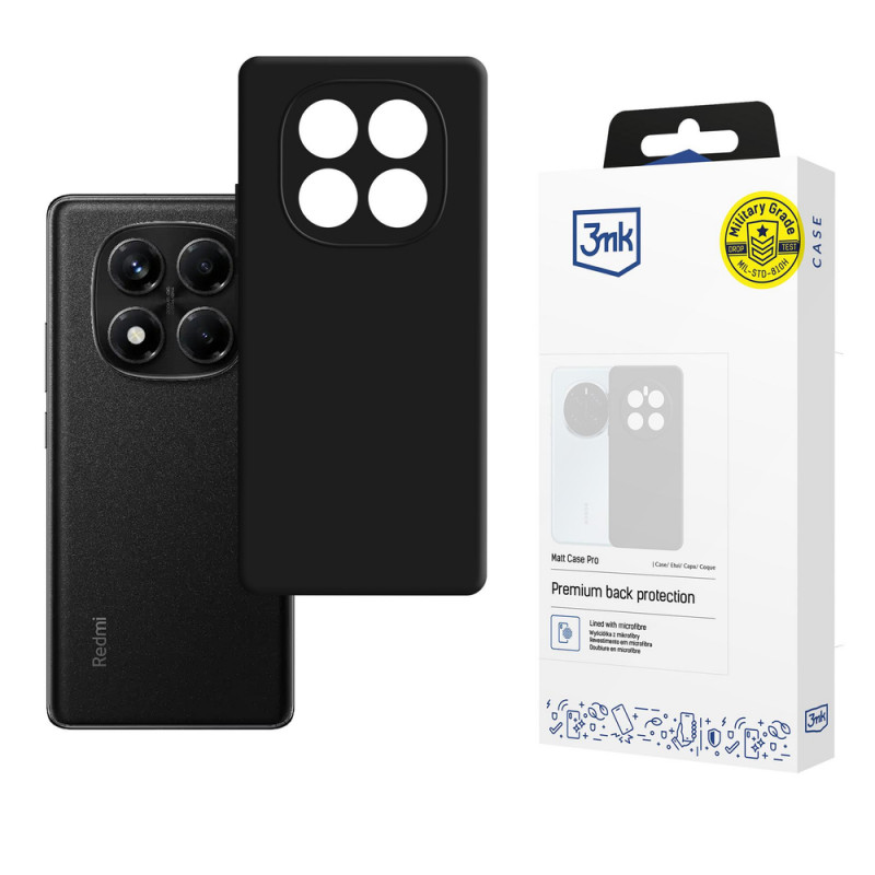 3MK Matt Case Pro dėklas Xiaomi Redmi Note 14 Pro 4G, juodas