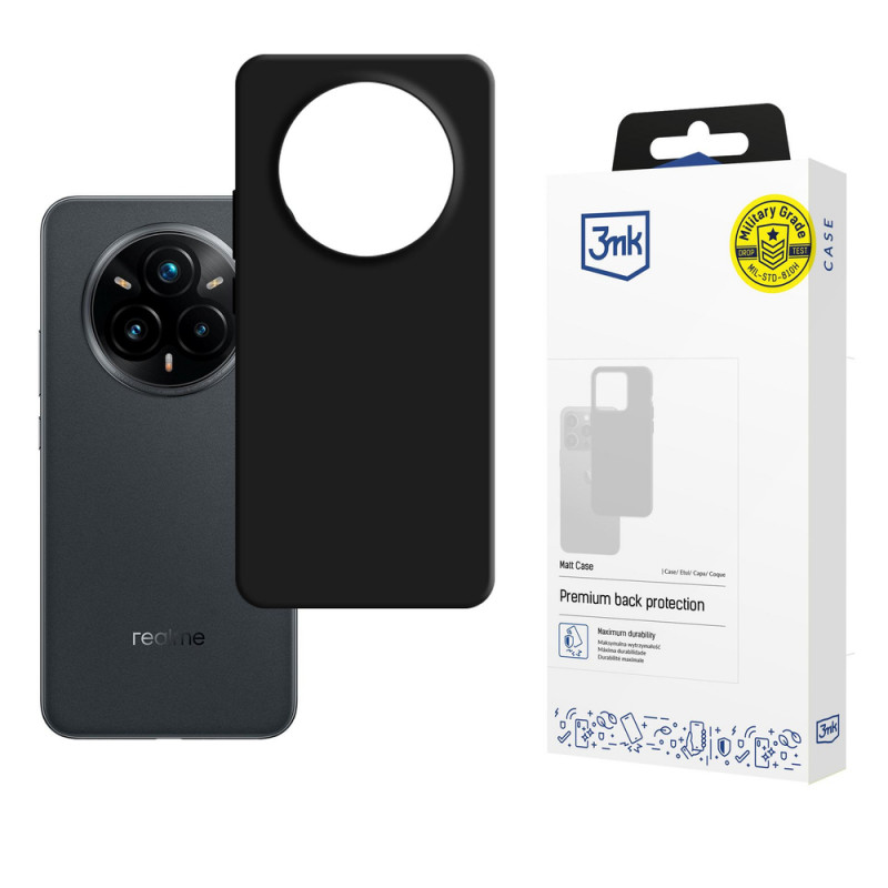 3MK Matt Case telefono dėklas, skirtas Realme 14 Pro+, juodas