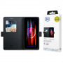 3MK Wallet Case atverčiamas telefono dėklas, skirtas Samsung Galaxy S25 Edge, juodas