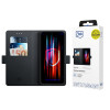 3MK Wallet Case atverčiamas telefono dėklas, skirtas Samsung Galaxy S25 Edge, juodas