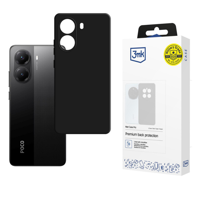 3MK Matt Case Pro telefono dėklas Poco X7 Pro 5G, juodas