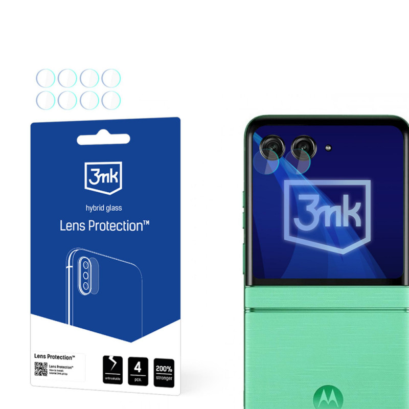3MK Lens Protection hibridinis kameros objektyvo stiklas, skirtas Motorola Razr 60 (4 vnt.)