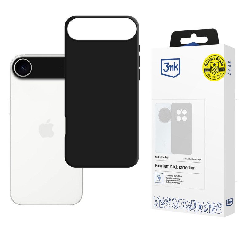 3mk Matt Case Pro dėklas Apple iPhone Air, matinis juodas