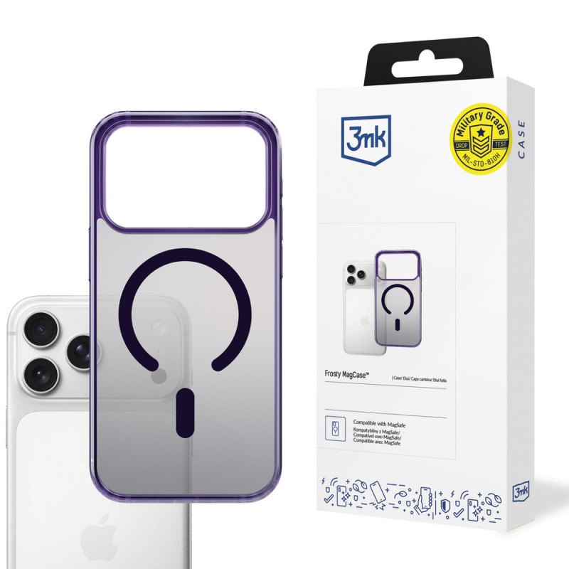 3mk Frosty MagCase dėklas Apple iPhone 17 Pro Max, violetinis