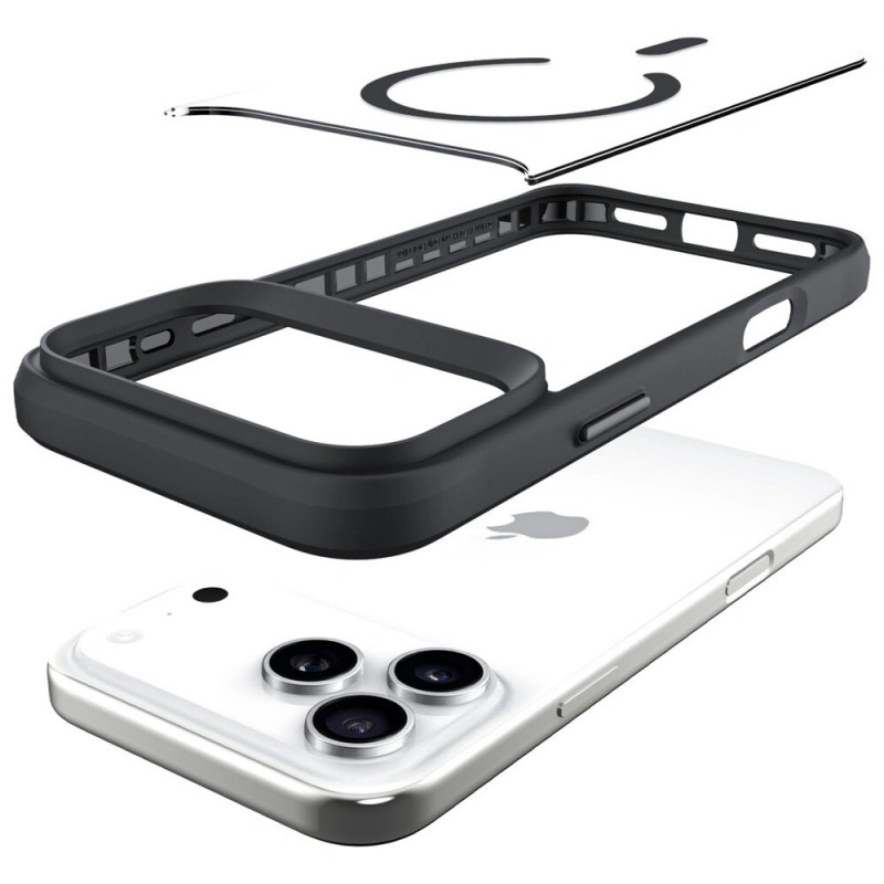 3mk Satin Armor MagCase dėklas Apple iPhone 17 Pro Max, permatomas juodas