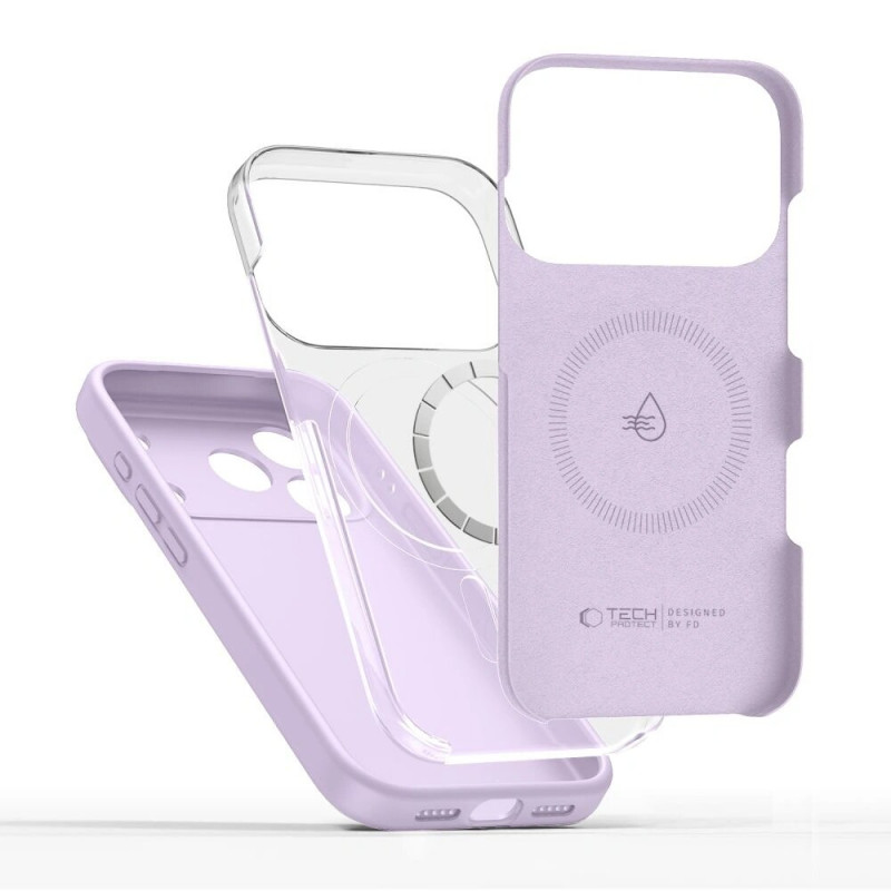Tech-Protect Silicone MagSafe dėklas Apple iPhone 17 Pro, alyvinis, THP4521