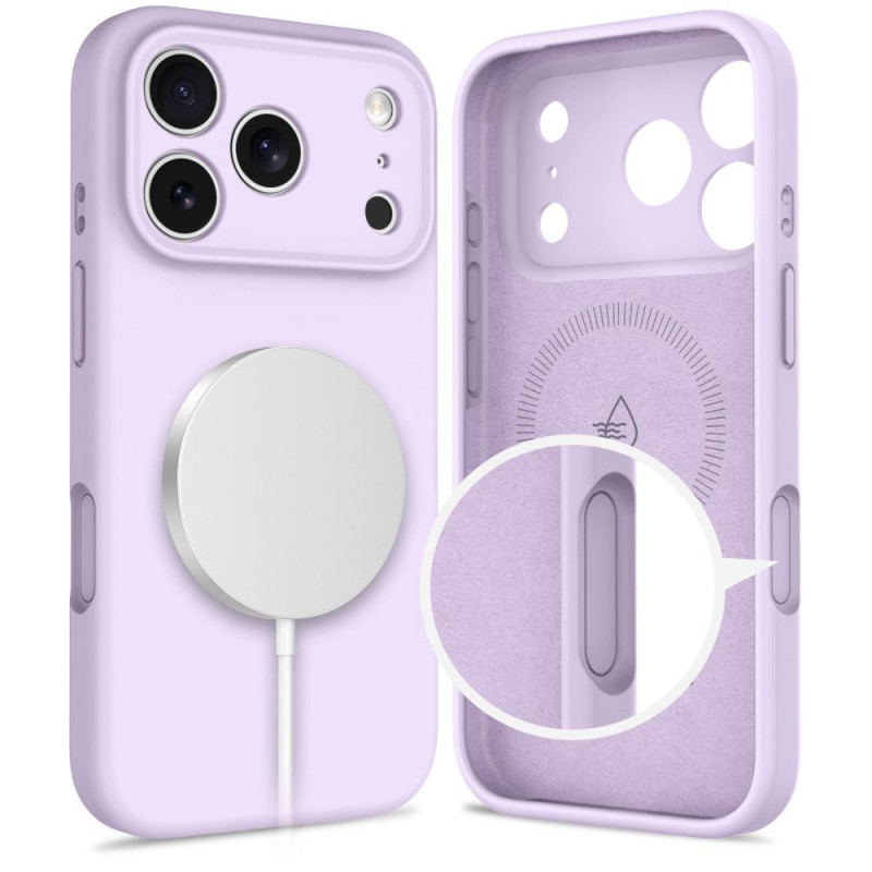 Tech-Protect Silicone MagSafe dėklas Apple iPhone 17 Pro, alyvinis, THP4521