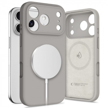 Tech-Protect Silicone MagSafe dėklas Apple iPhone 17 Pro, akmens pilkas